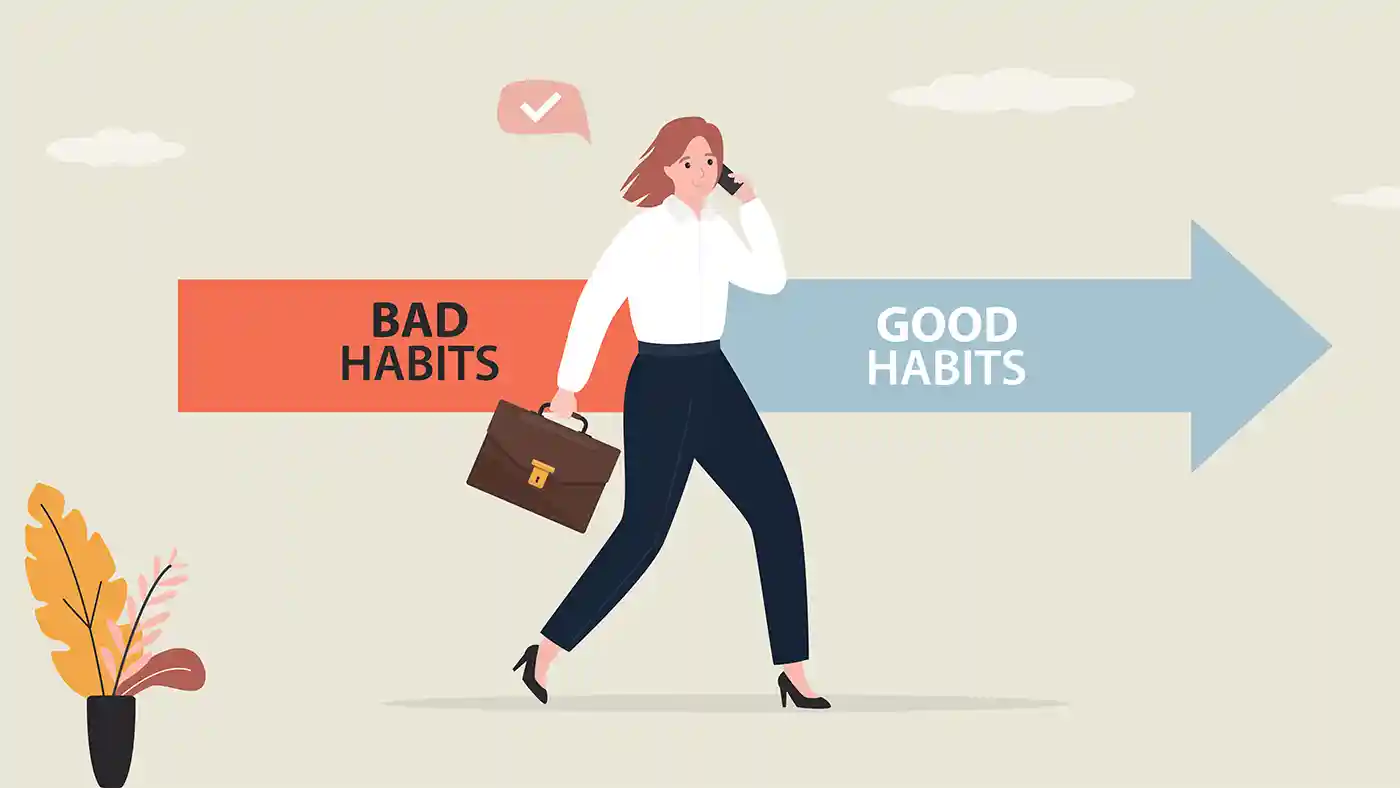 Calm Cube Change Lady Move from Bad to Good Habits