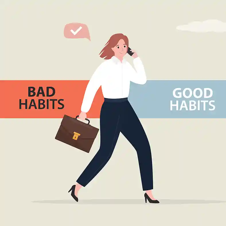 Calm Cube Change Lady Move from Bad to Good Habits