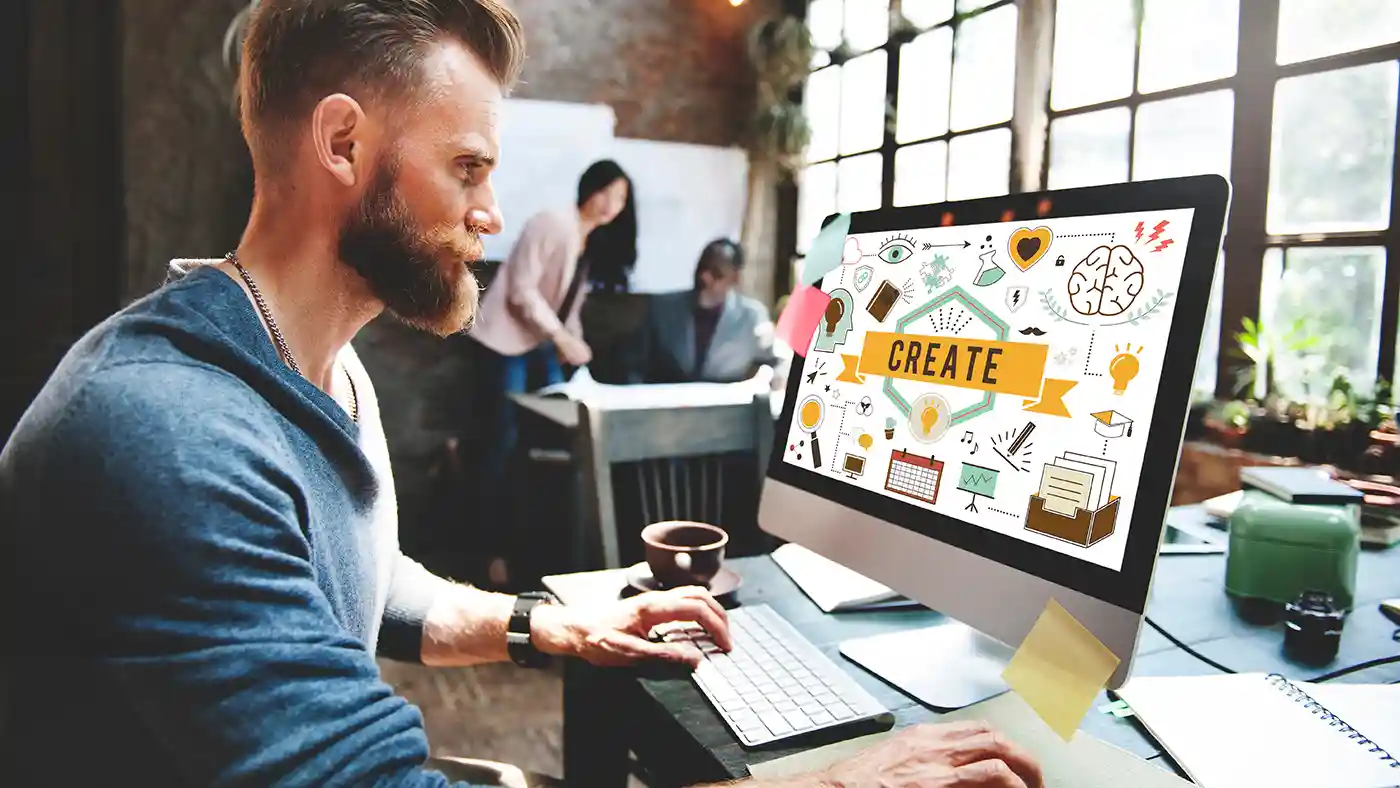 Calm Cube Create Man Graphic Designer