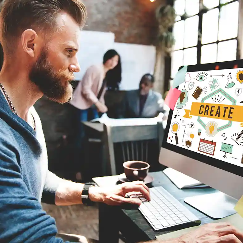 Calm Cube Create Man Graphic Designer