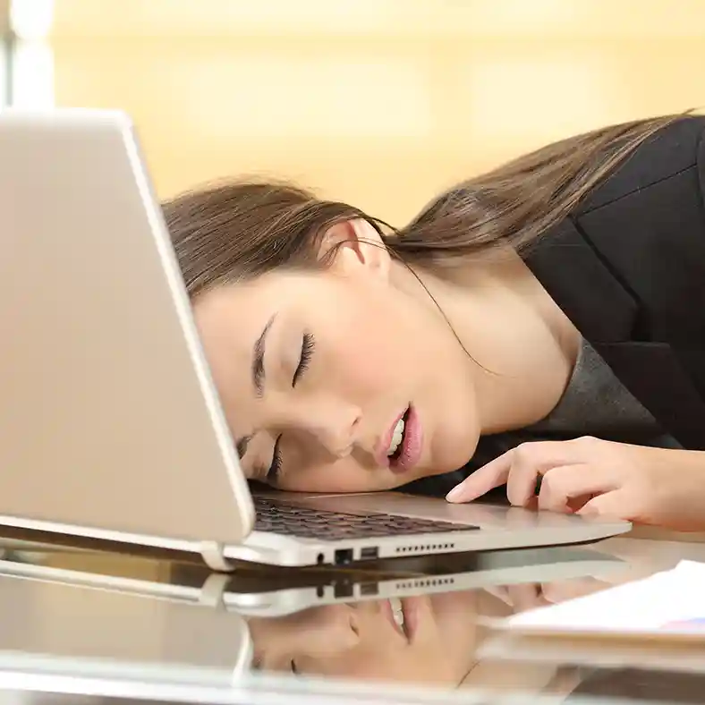 Calm Cube Sleep Lady Sleep Deprived